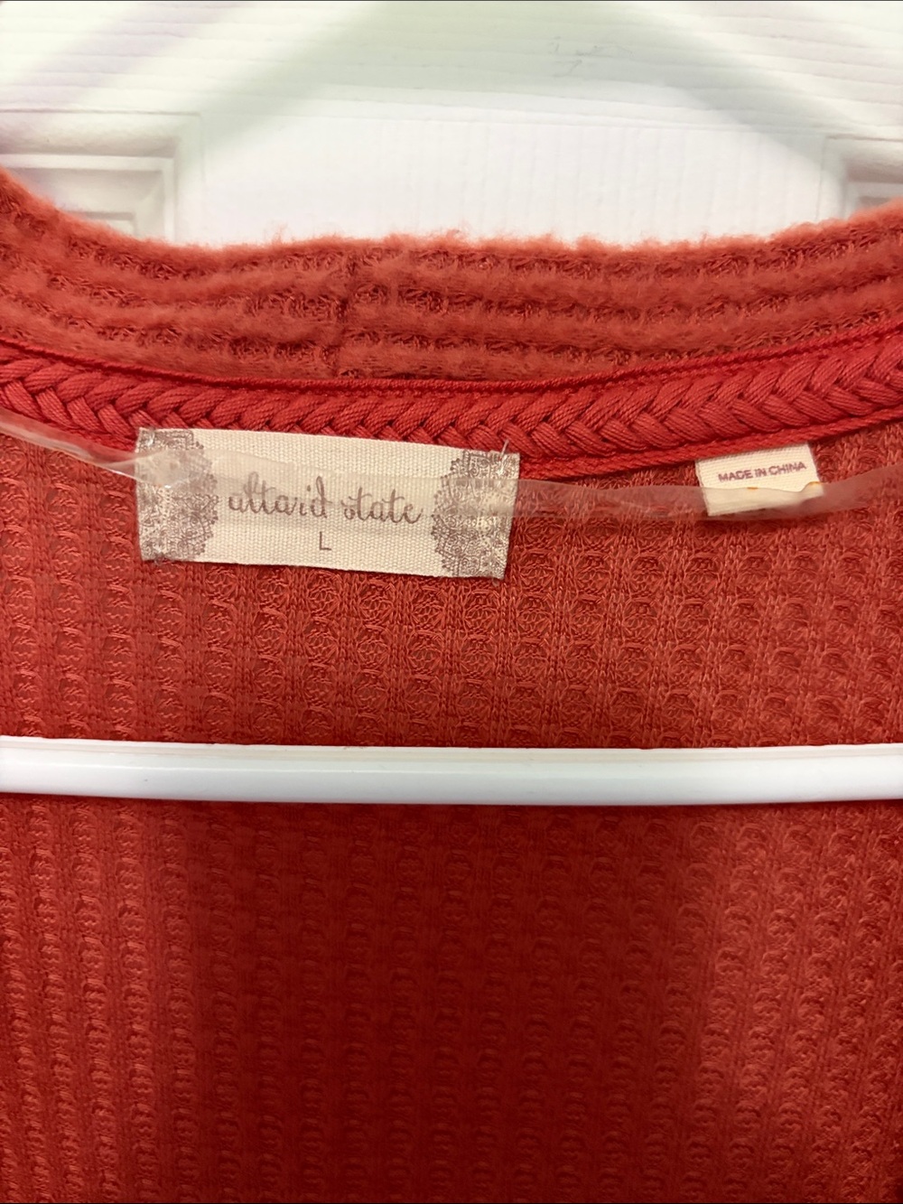 Altar'd State Ribbed Open Cardigan in Rust - Picture 3 of 4